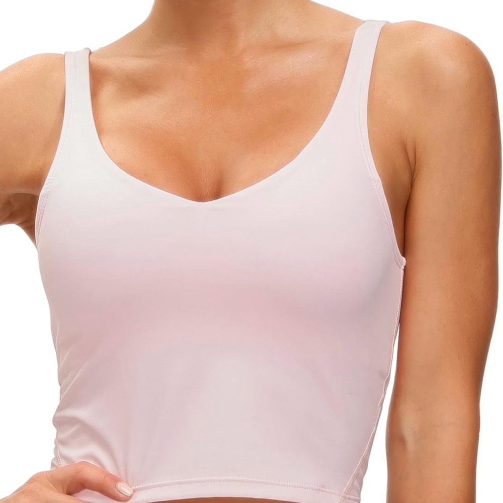 Women's Pink longline sports bra